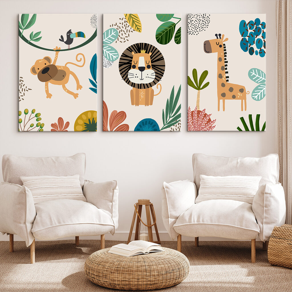Amis de la jungle dans un intérieur