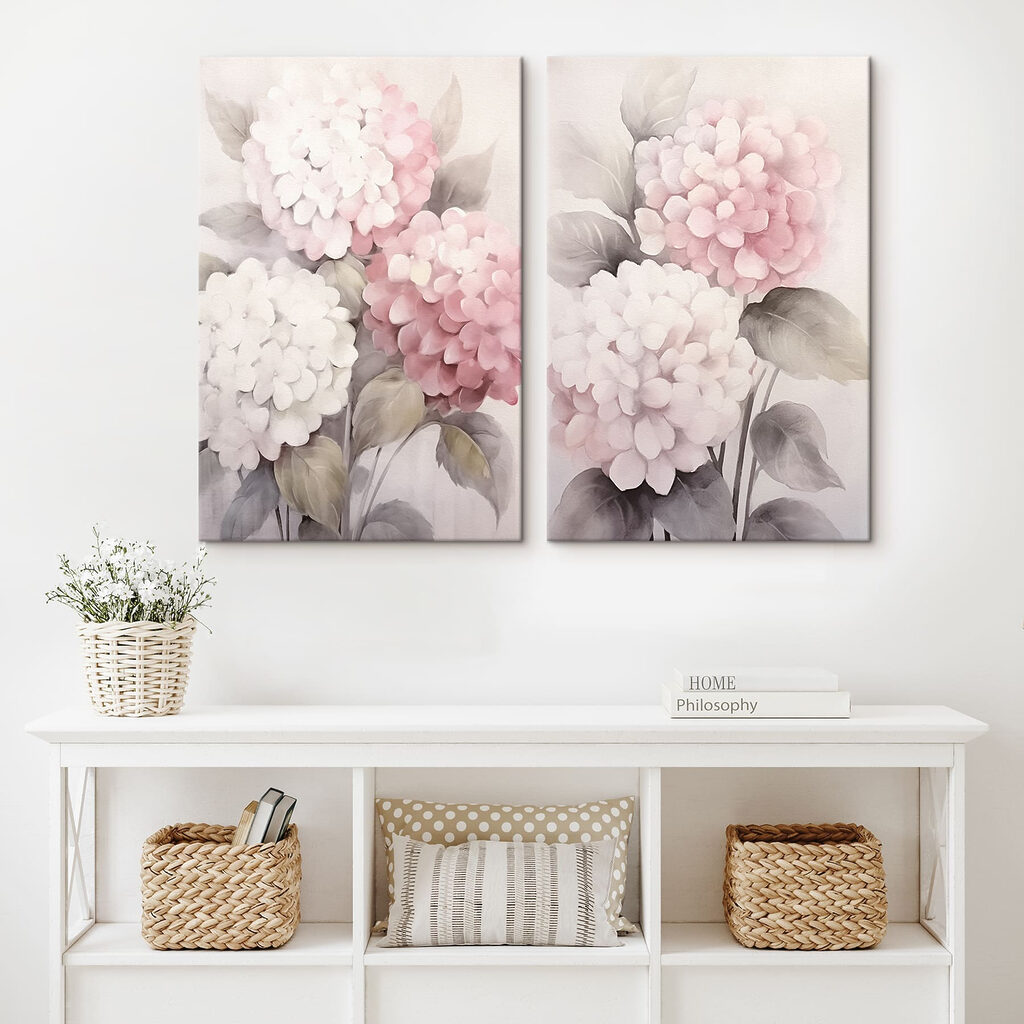 Hortensias délicats dans un intérieur