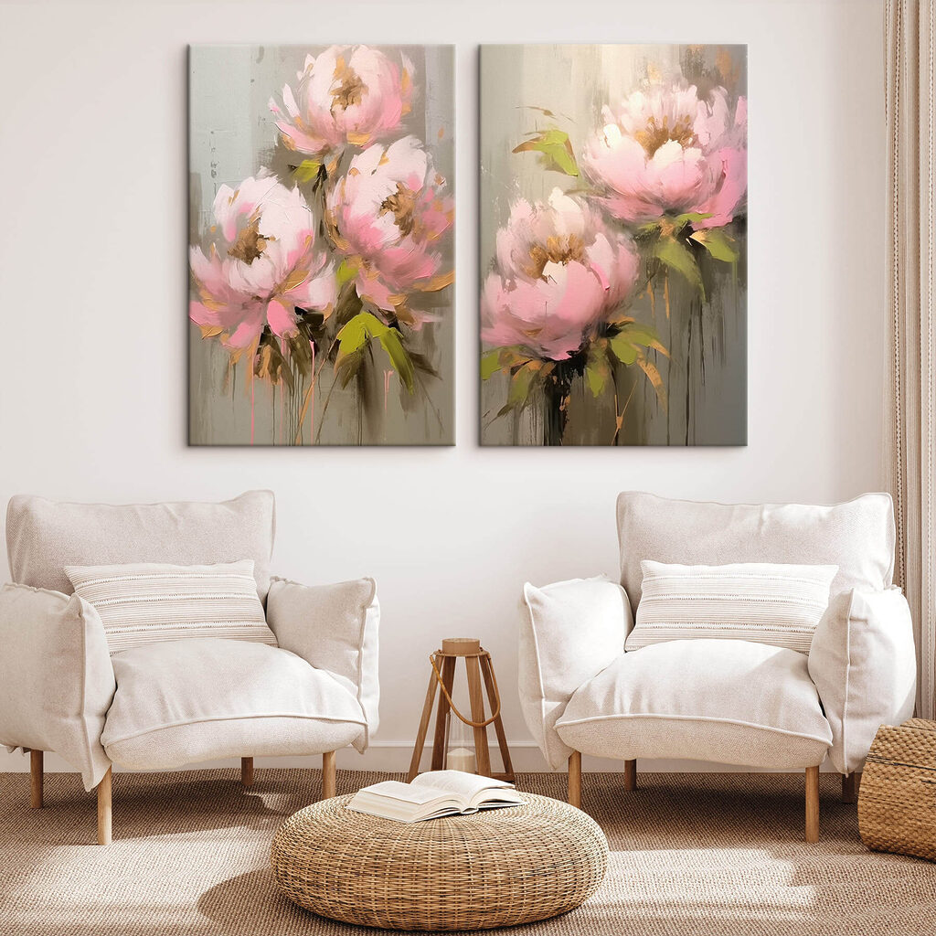 Profusion de fleurs roses dans un intérieur