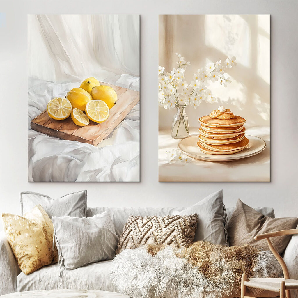 Petit-déjeuner ensoleillé dans un intérieur