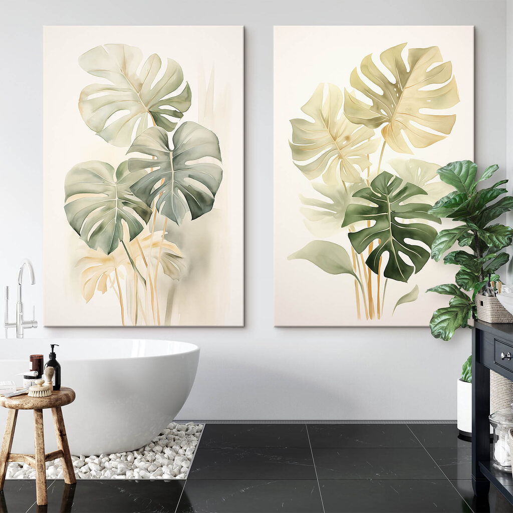 Feuilles dans la lumière dans un intérieur