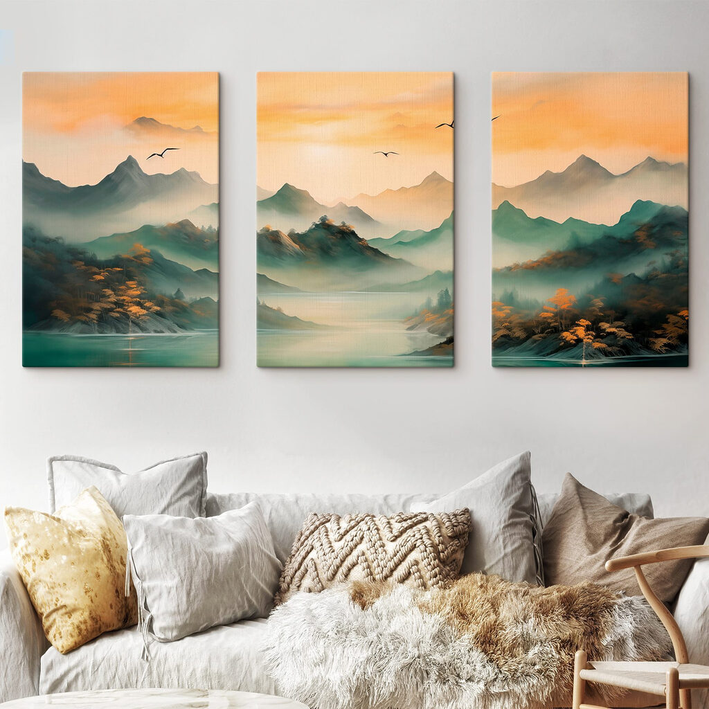 Soir sur la vallée dans un intérieur