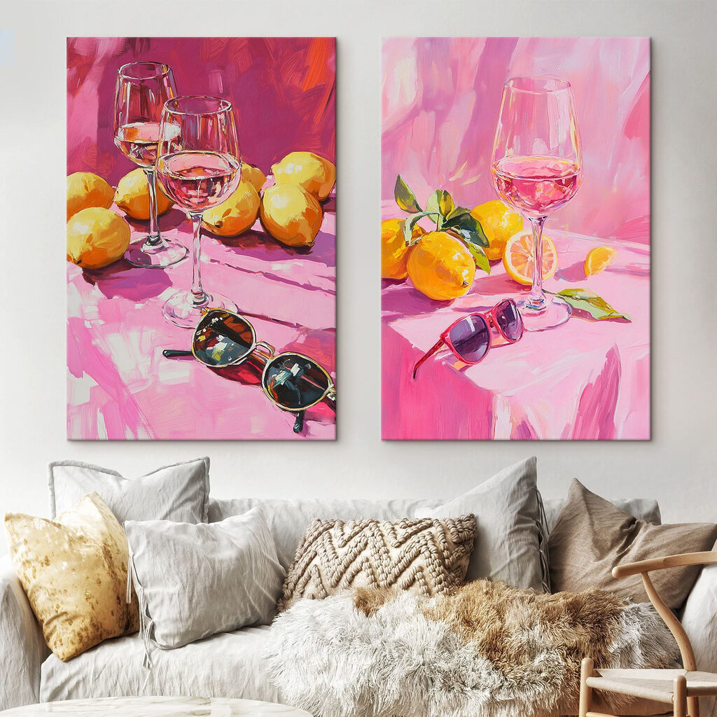 Vin et citrons dans un intérieur