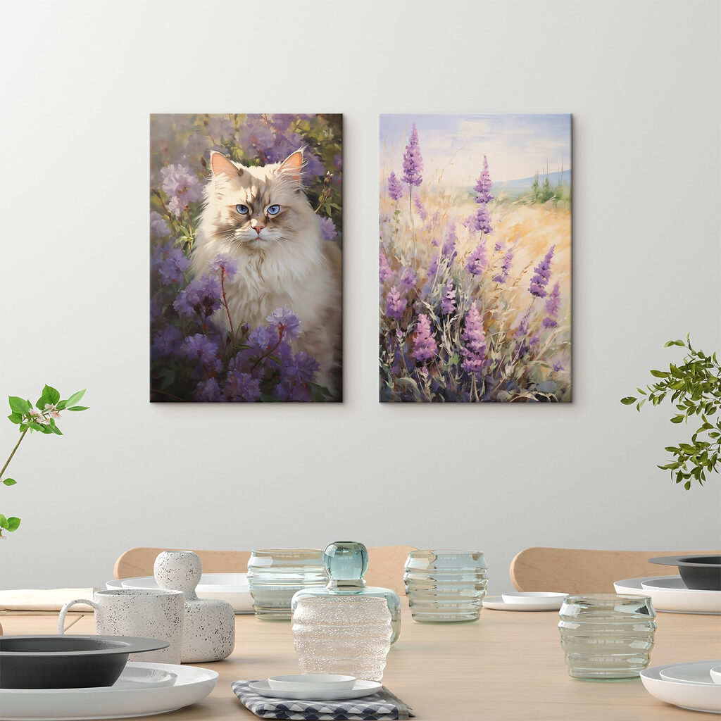 Chat parmi les fleurs — intérieur 2
