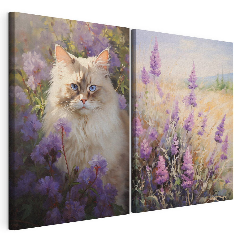 Chat parmi les fleurs — vue du produit