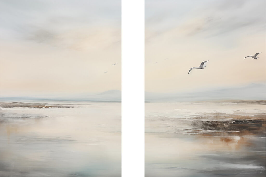 Oiseaux du littoral — motif complet