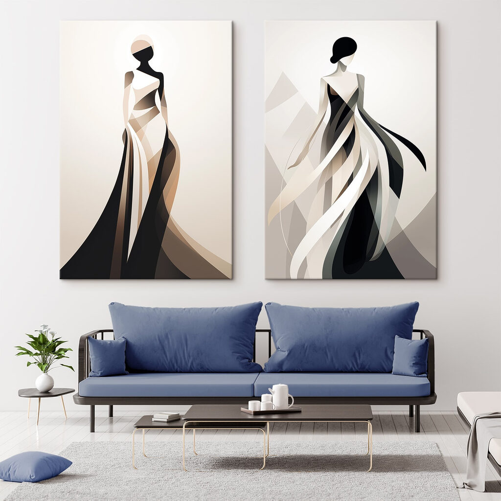 Silhouettes fluides dans un intérieur