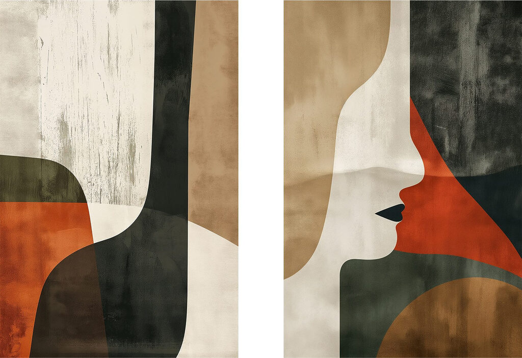 Visages abstraits — motif complet