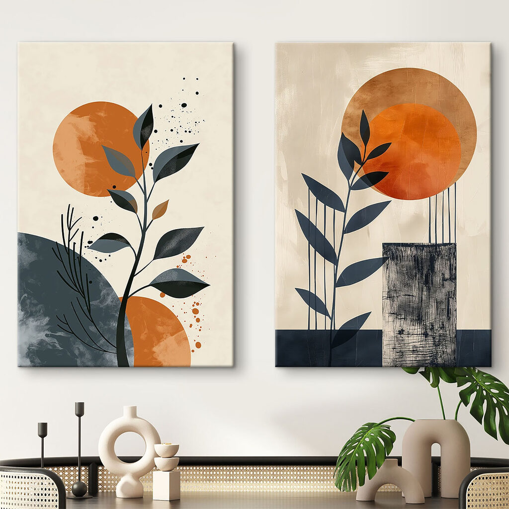 Branches sous le soleil dans un intérieur
