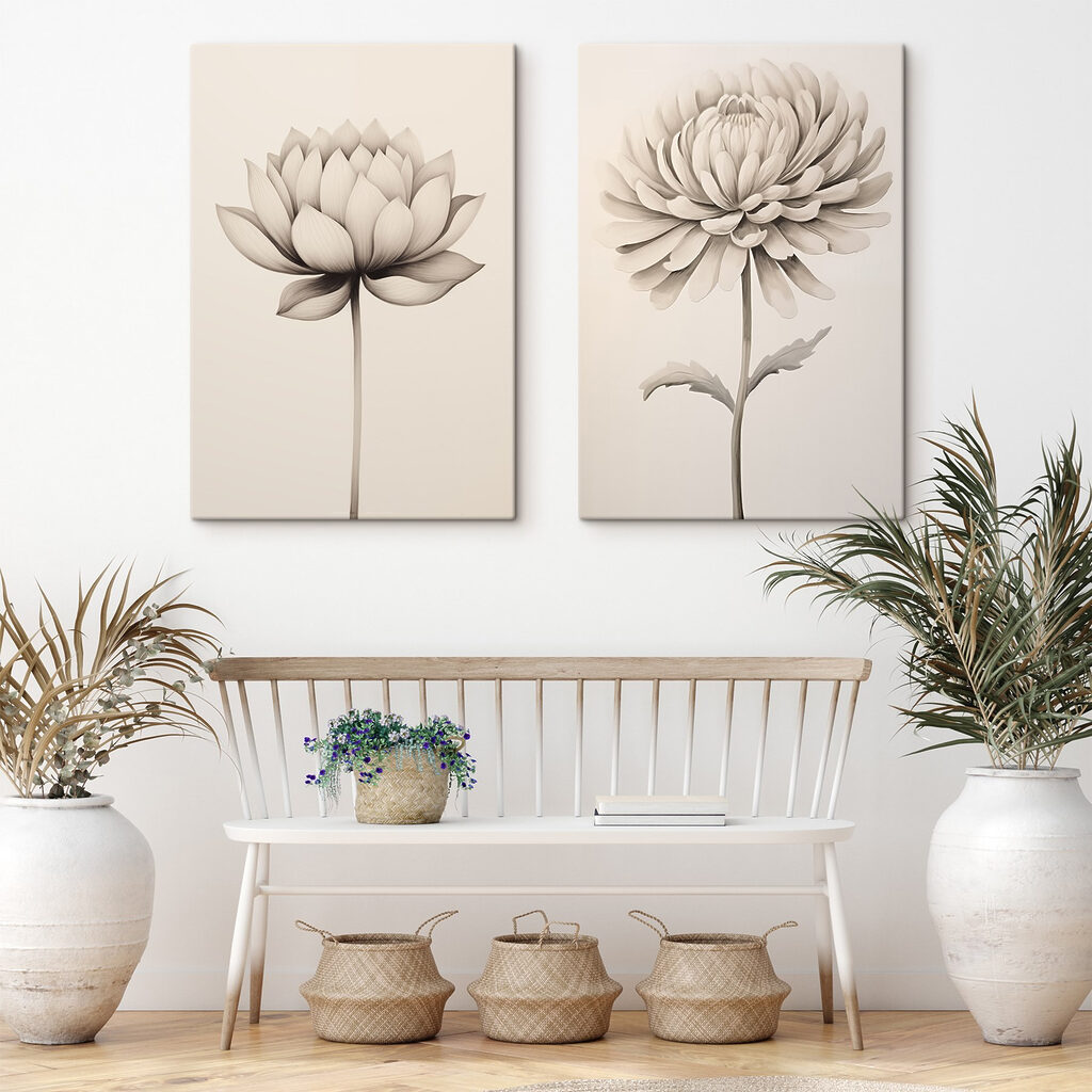 Dessin floral épuré — intérieur 1
