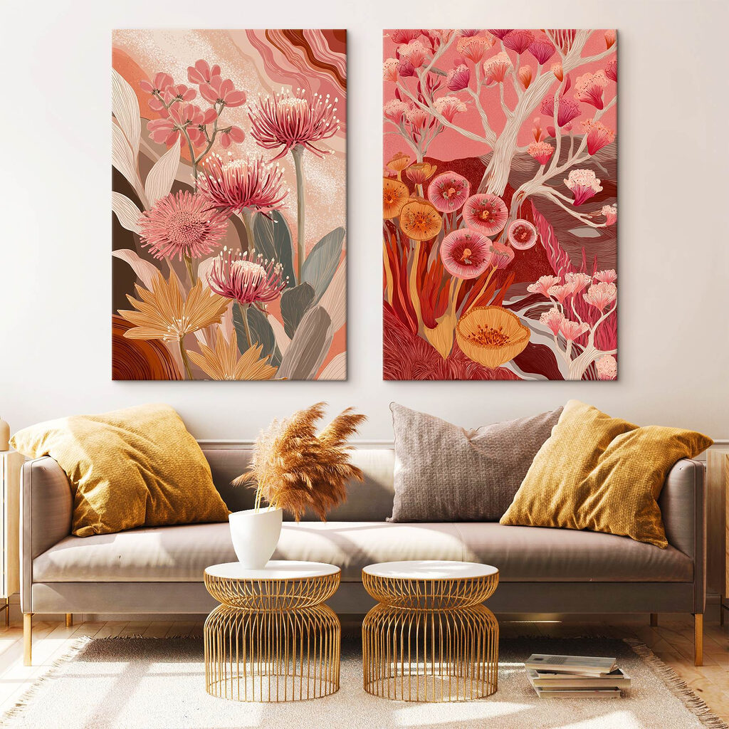 Motif floral gracieux dans un intérieur