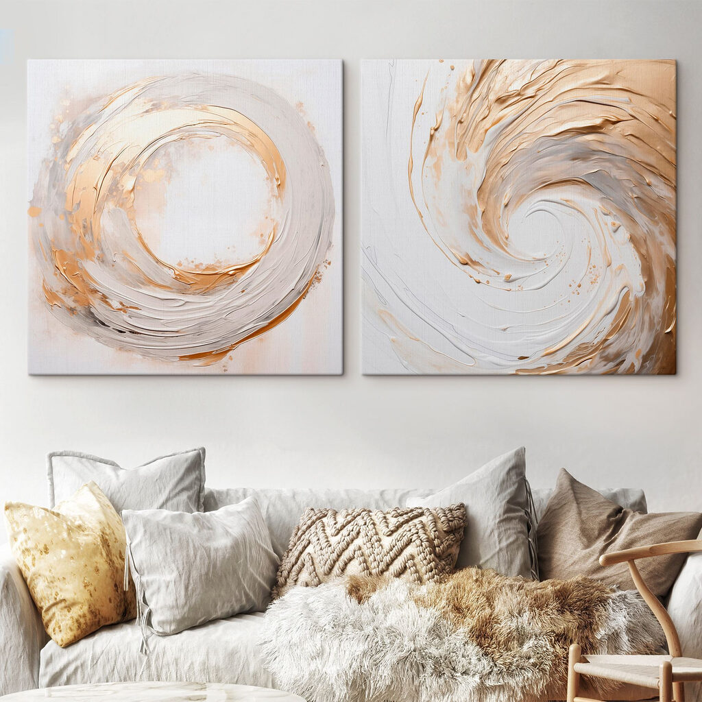 Tourbillons dorés dans un intérieur