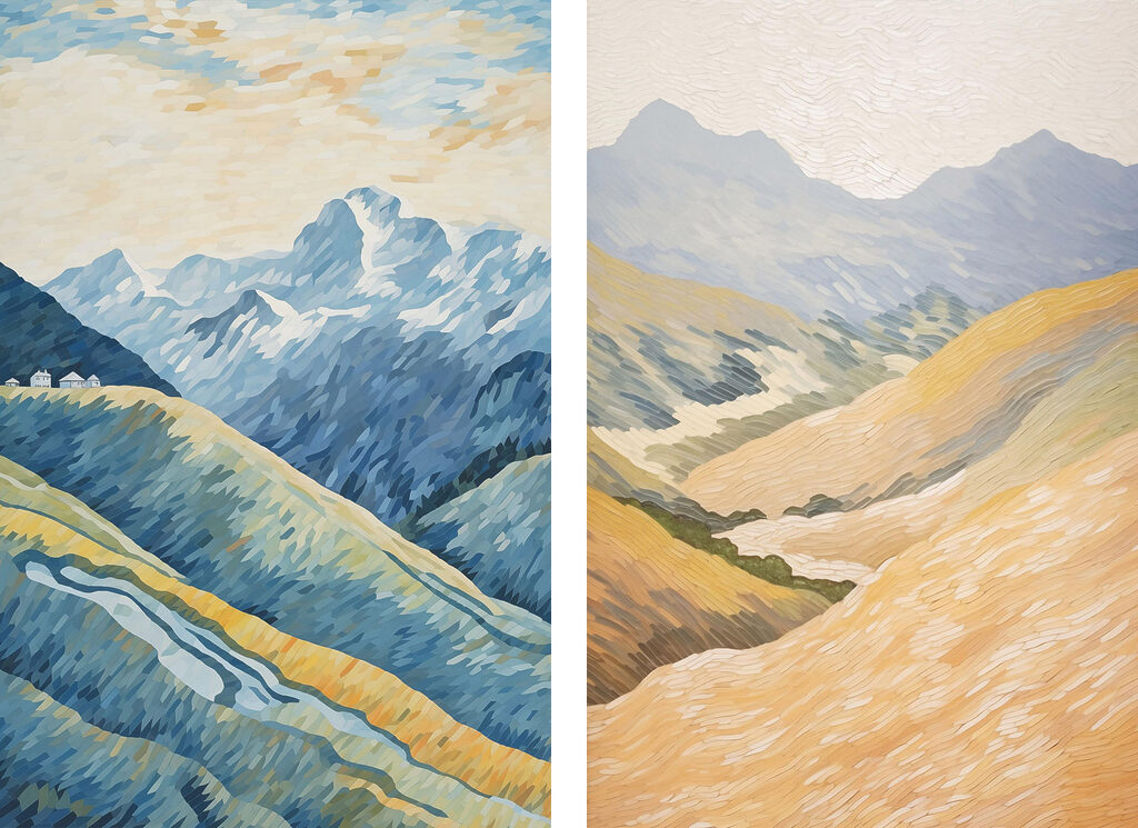 Rivière dans les montagnes — motif complet