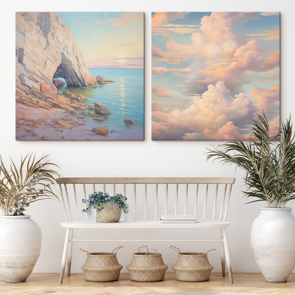 Côte rocheuse et nuages — intérieur 1