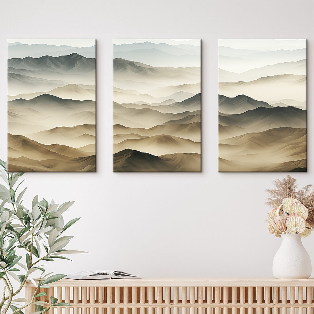 Montagnes en dégradé dans un intérieur