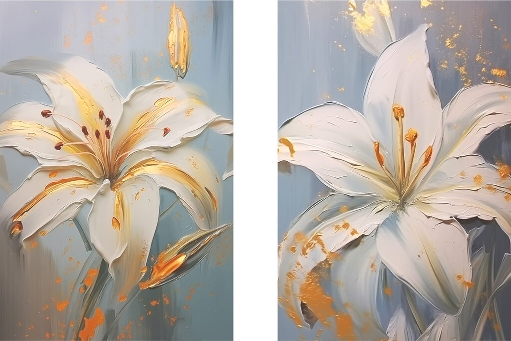 Fleurs blanches éclatantes — motif complet