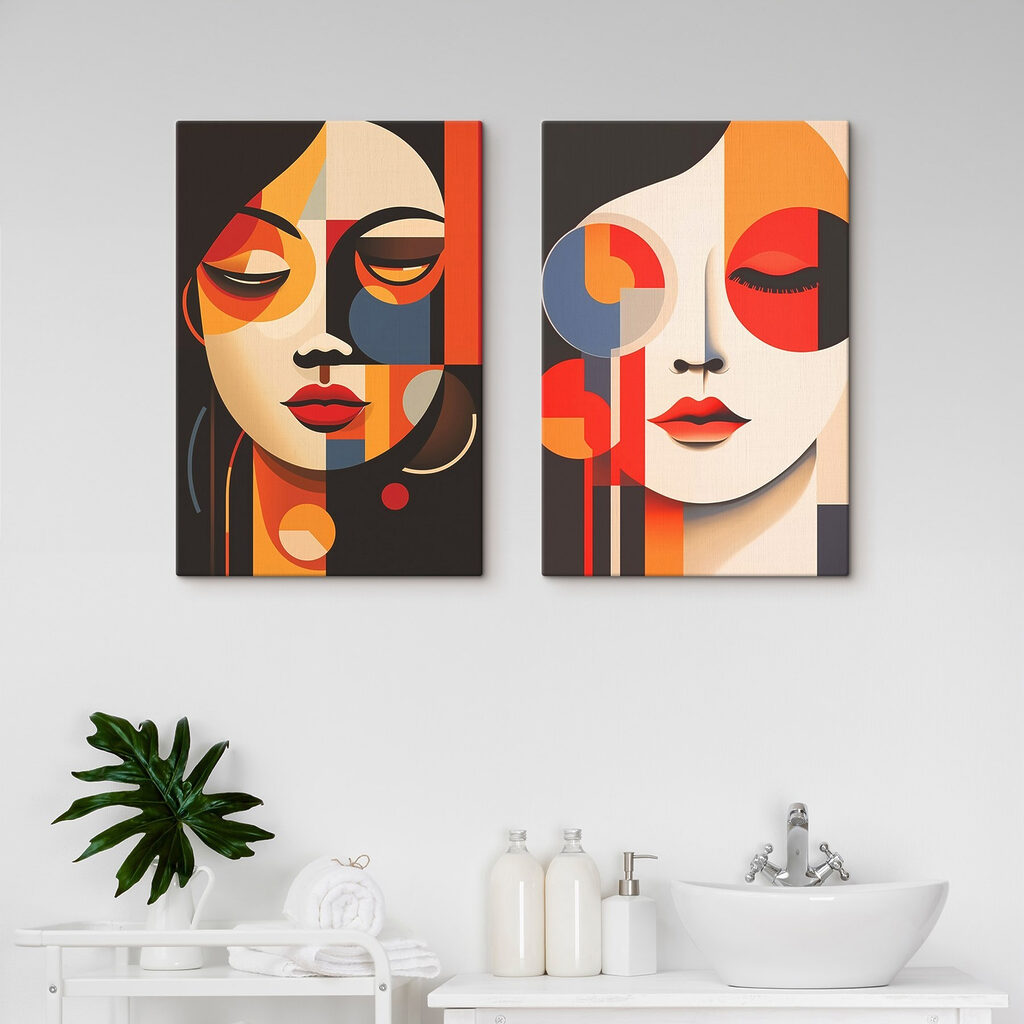 Visages aux couleurs chaudes dans un intérieur