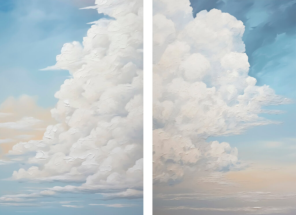 Nuages cotonneux — motif complet