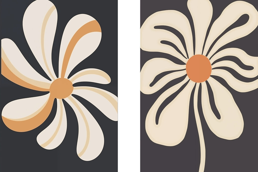 Fleurs stylisées — motif complet