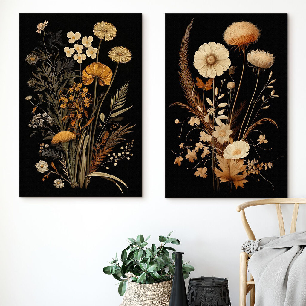 Fleurs des champs nocturnes dans un intérieur