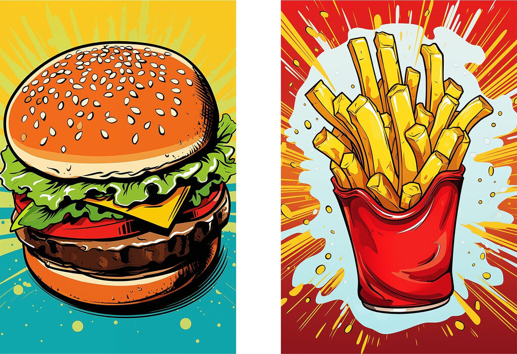 Burger et frites — motif complet