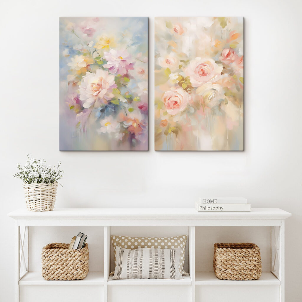 Douces fleurs à l’aquarelle dans un intérieur