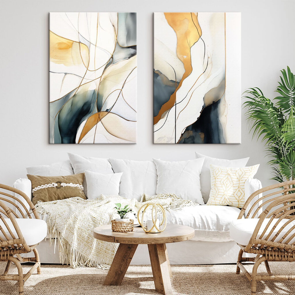 Lignes d’or dans un intérieur