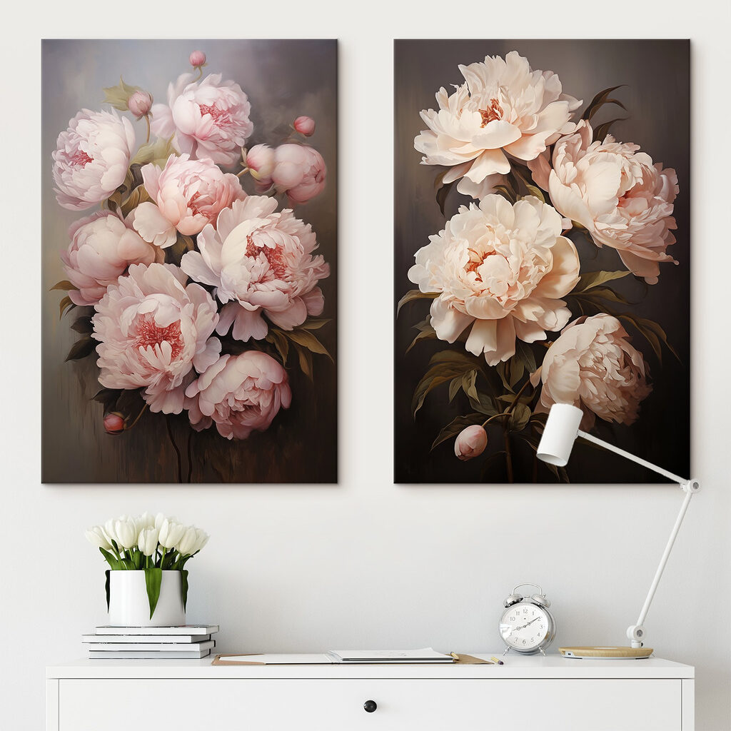 Pivoines sur fond sombre — intérieur 1