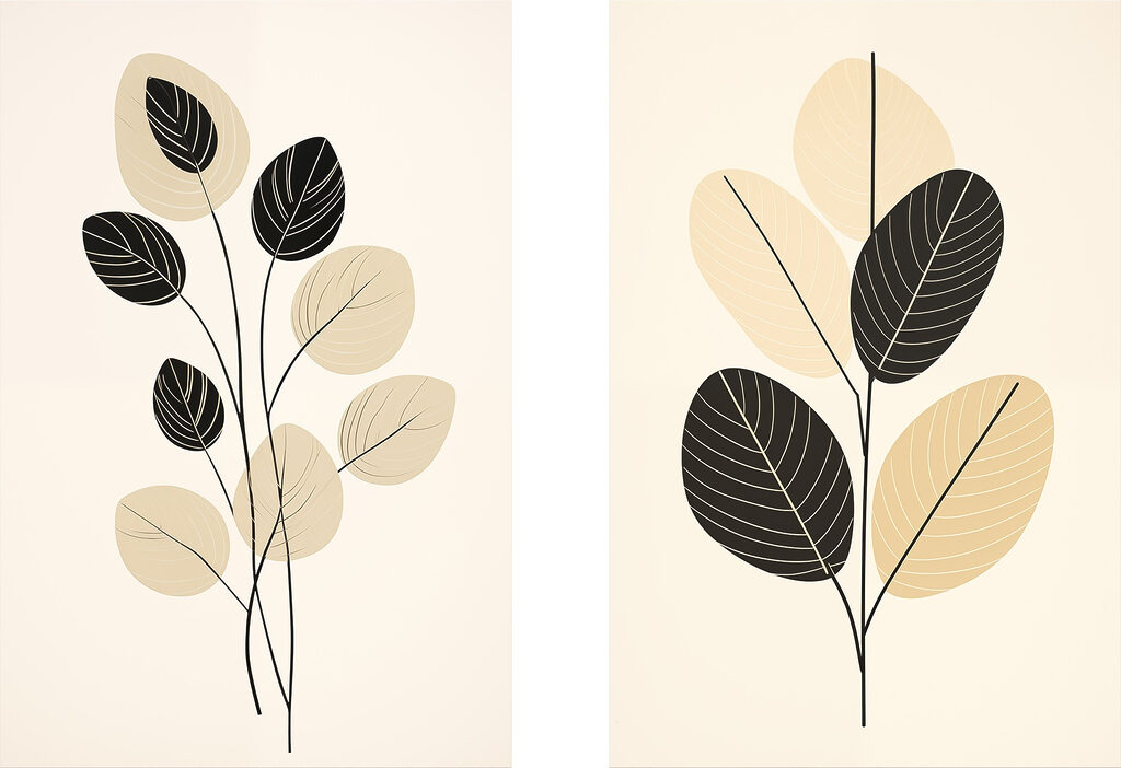 Feuilles graphiques — motif complet