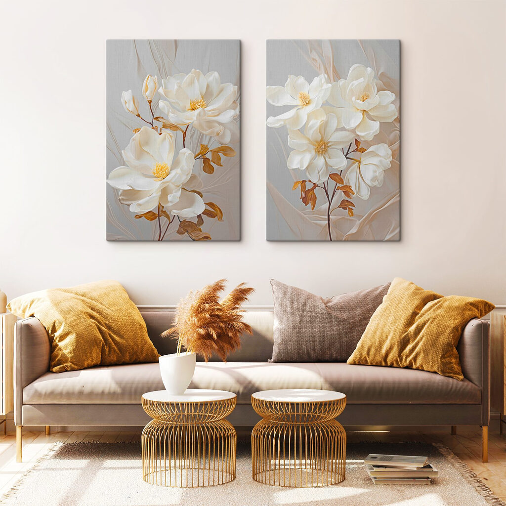 Fleurs sur fond drapé — intérieur 2