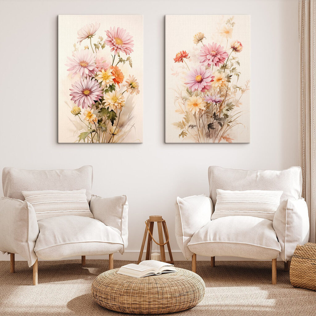 Jardin à l’aquarelle dans un intérieur