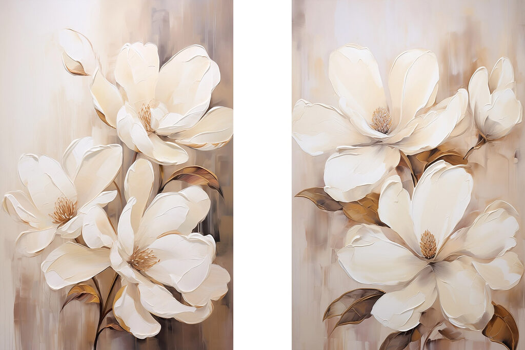 Douceur de fleurs blanches — motif complet
