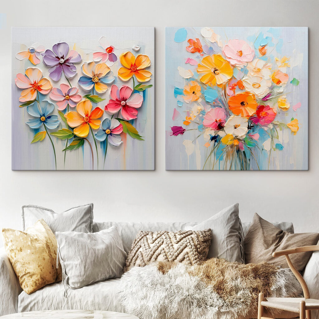 Fleurs gaies sur blanc — intérieur 2