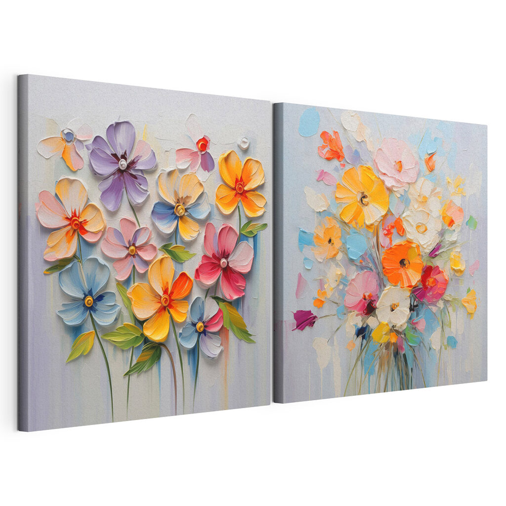 Fleurs gaies sur blanc — vue du produit