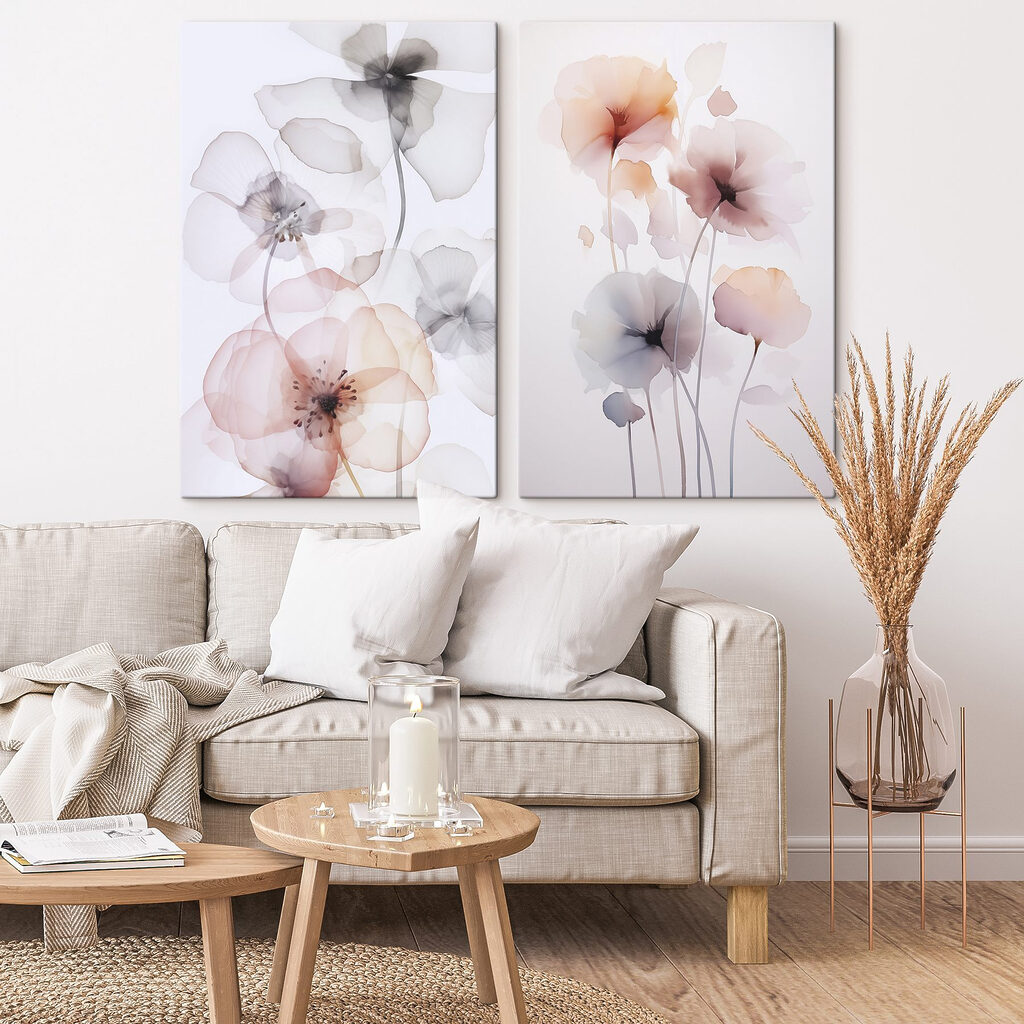 Fleurs translucides dans un intérieur