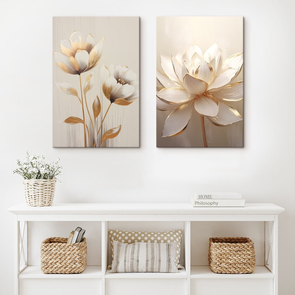 Pétales blanc crème dans un intérieur