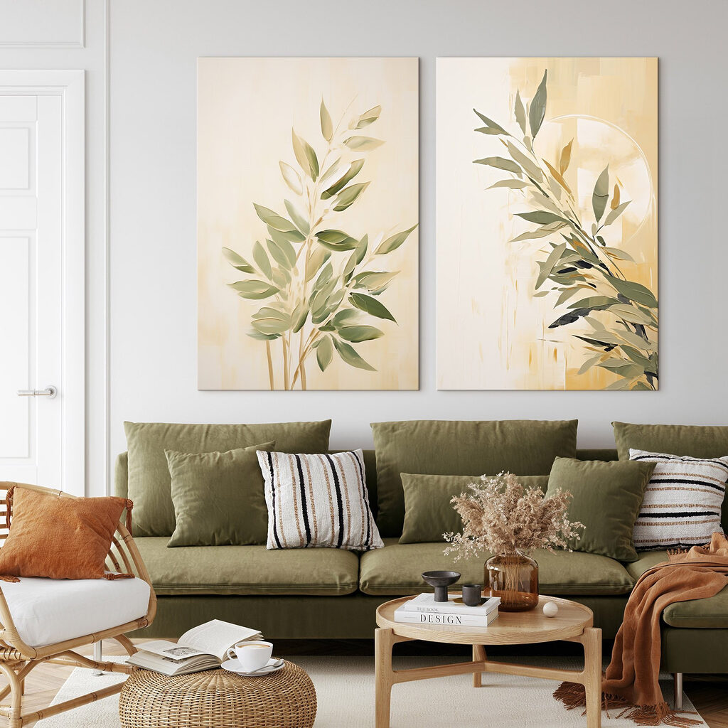 Rameaux ensoleillés dans un intérieur