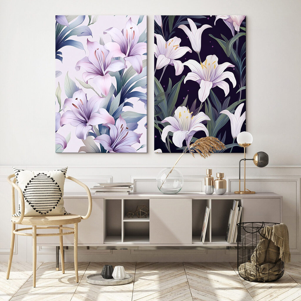 Fleurs en clair-obscur — intérieur 1