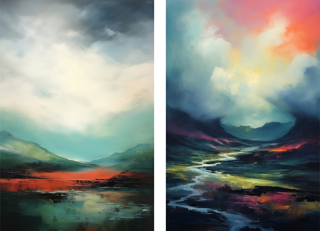 Vallées sous les nuages — motif complet
