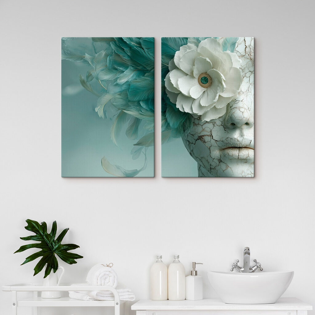 Fleur et plumes dans un intérieur