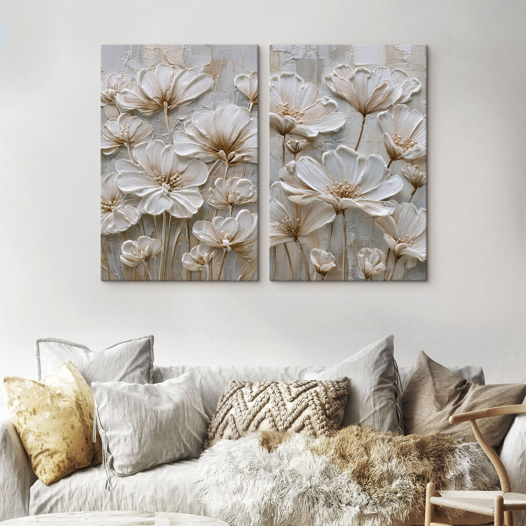 Fleurs en profondeur dans un intérieur