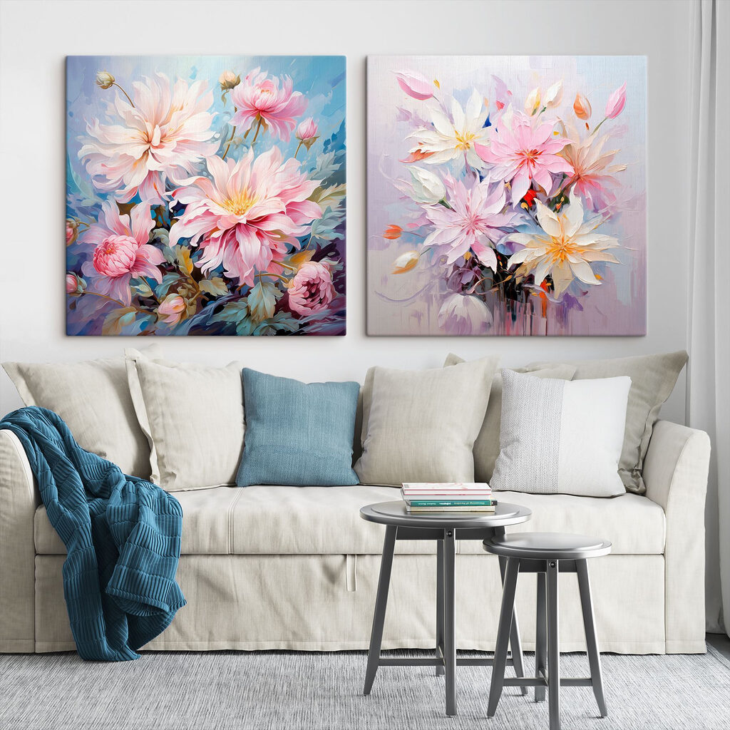 Jardin tout en pastel dans un intérieur
