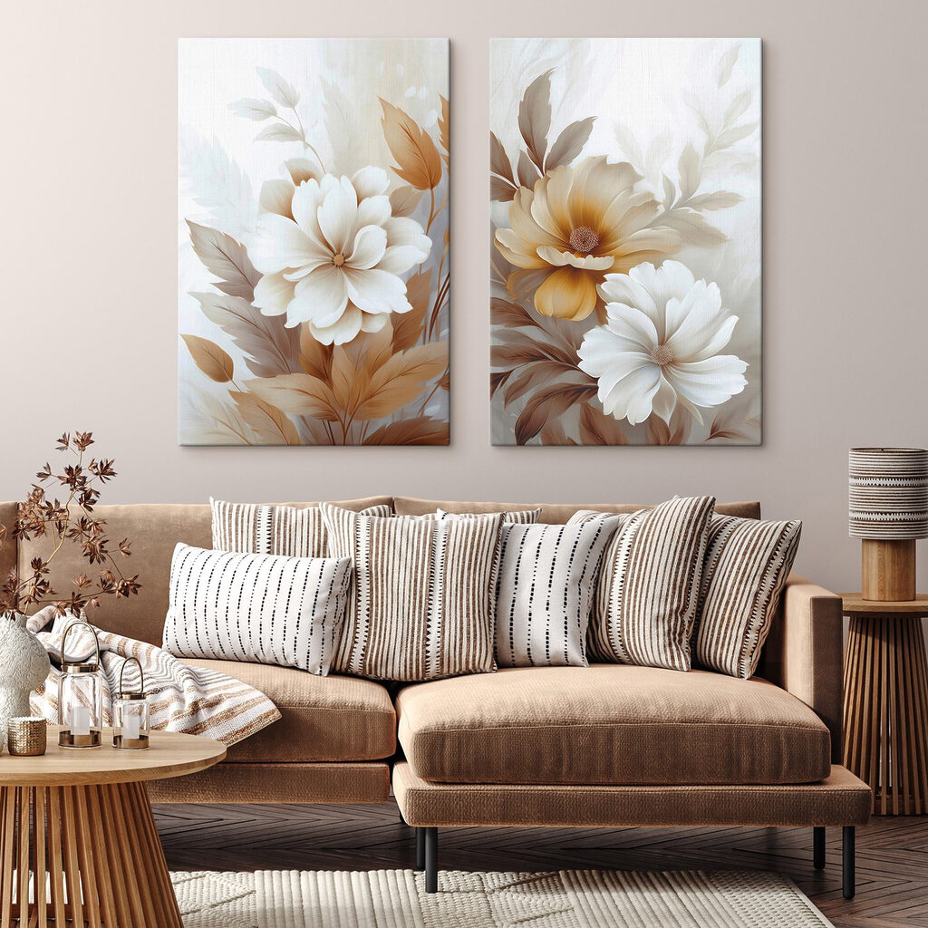 L’automne entre les pétales dans un intérieur