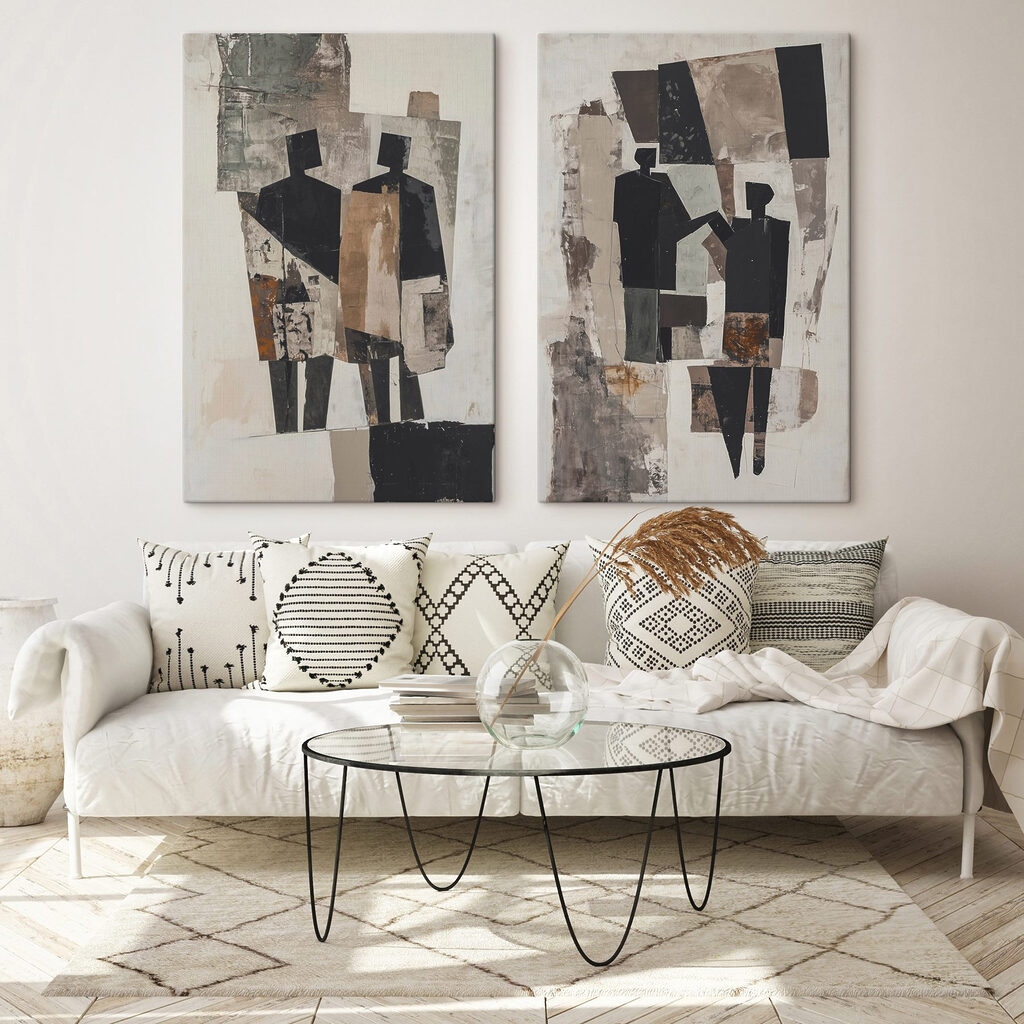 Personnages en collage — intérieur 1