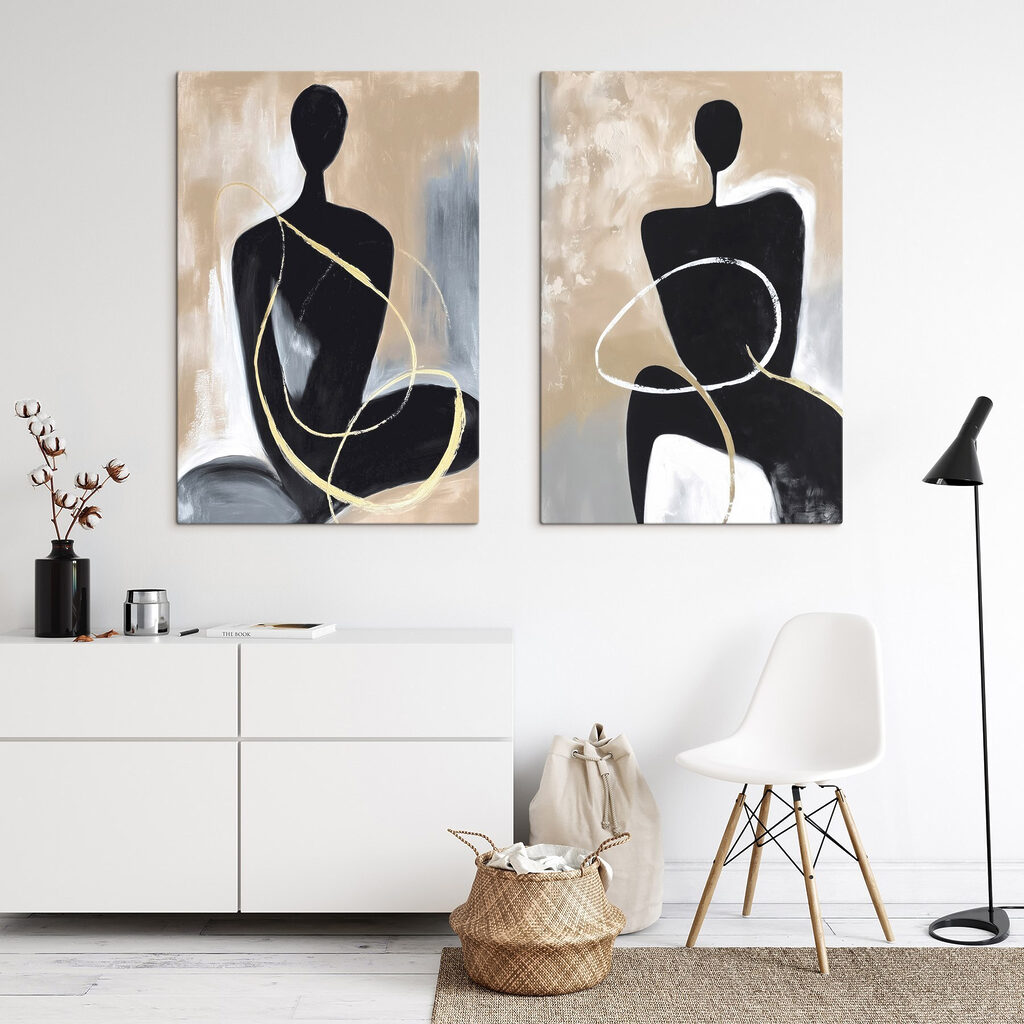 Lignes autour d’elle dans un intérieur