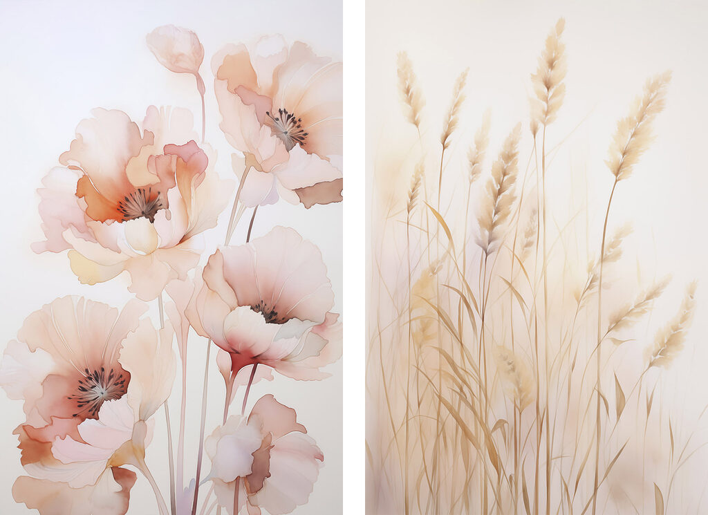 Fleurs et épis — motif complet