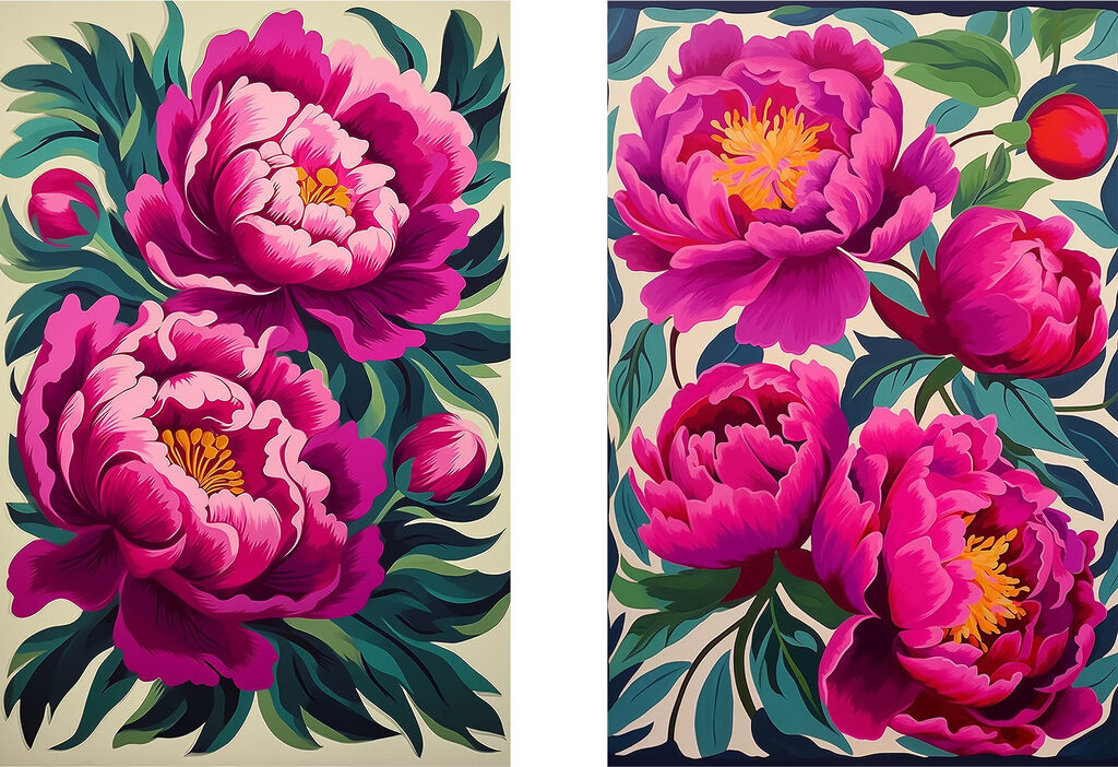 Fleurs éclatantes — motif complet