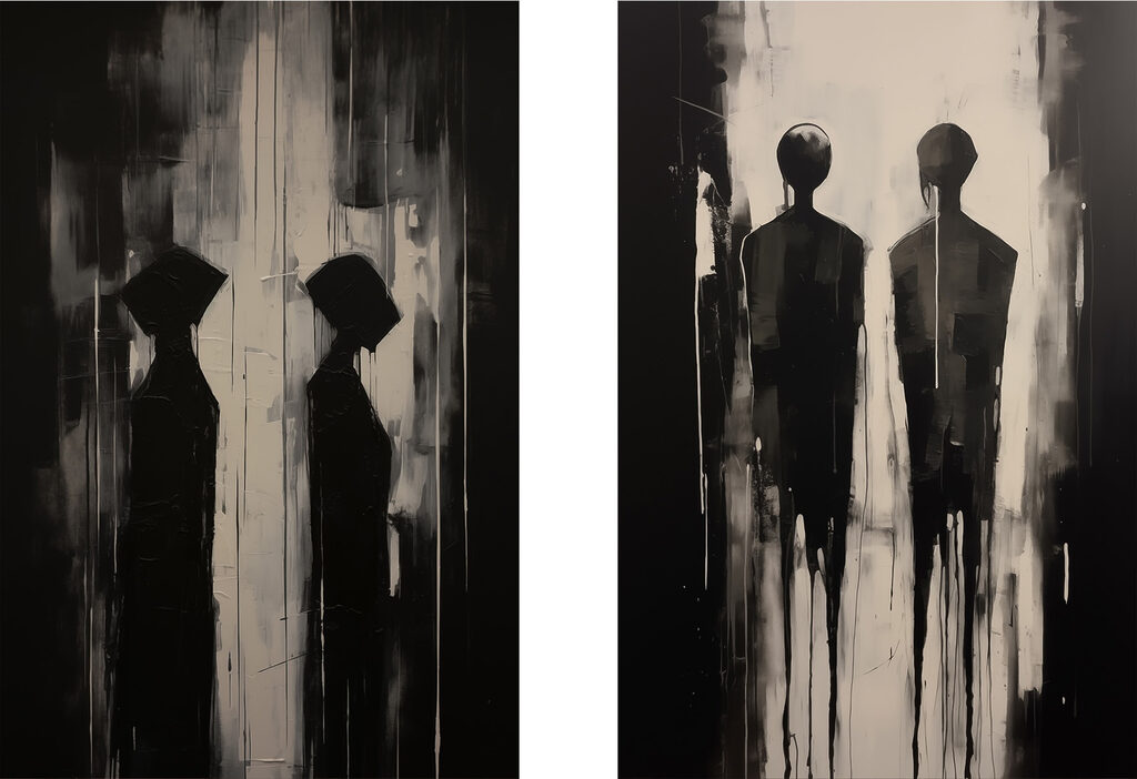Silhouettes dans l’ombre — motif complet