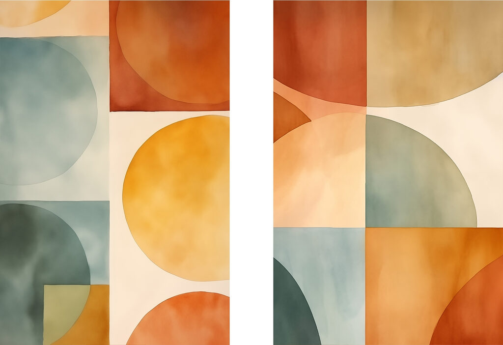 Formes aux tons chauds — motif complet
