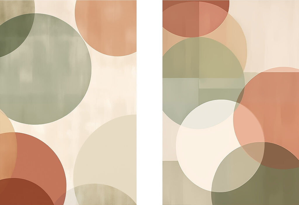 Cercles aux tons doux — motif complet